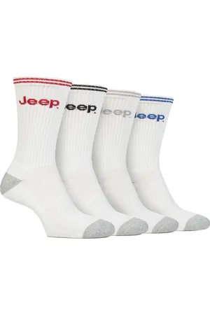 Jeep Herren Sport Crew Socken | | 4er Pack Baumwolle Laufsocken mit verstärkter Ferse und Spitze