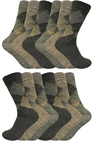 Sock Snob 12 Paar Multipack Herren Lambswool Socken | | Dünne und weiche Honeycomb Top Argyle gemusterte Socken