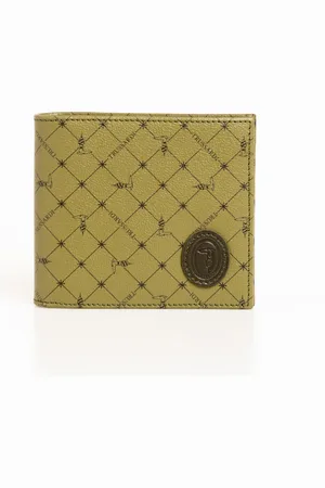 Trussardi Portefeuille en cuir vert pour hommes