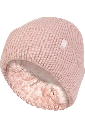 Heat Holders Damen Fleece gefütterte gerippte Überwurfmütze | Wärmehalter | Thermomütze für den Winter - Dusky Pink