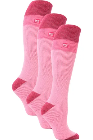 Heat Holders 3er-Pack Ladies Thermal Knee High Ski Socks | WoMens Thick Winter 2.3 TOG Long Skiing Socks - Light Pink / Raspberry