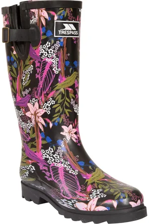 Trespass Womens/Ladies Elena Floral Gummistiefel (Black/Green Print)