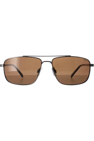 Invu Rectangle Unisex Matte Gunmetal Braun Polarisiert B1109