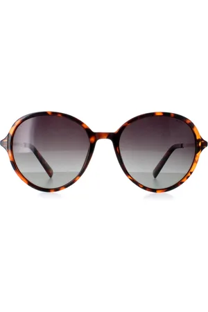 Invu Round Womens Demi Tortoise Gold Grau Polarisiert B2135