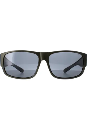 Invu Rectangle Unisex Matte Olive Metallic Grau Polarisiert E2601