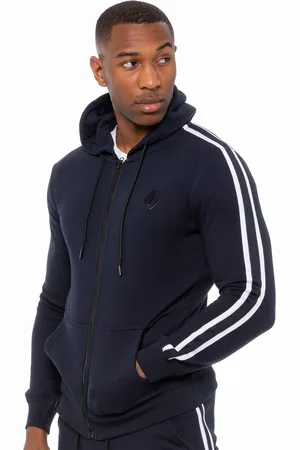Enzo Herren Kapuzenpulli mit Reißverschluss und Band| designer menswear