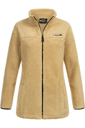 Arctic Damen Sherpa Fleecejacke – Wärmende Outdoorjacke mit Zipper – Pale Khaki
