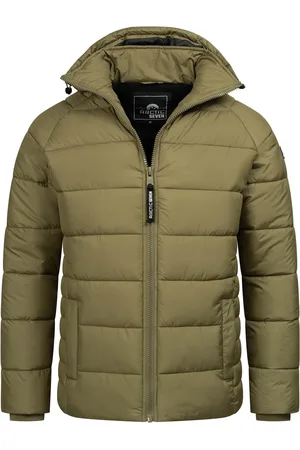 Arctic Herren Steppjacke wind- und wasserabweisende Winterjacke mit Kapuze Olive