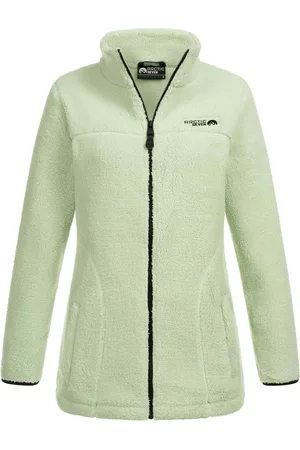Arctic Damen Sherpa Fleecejacke – Wärmende Outdoorjacke mit Zipper – Dusty Mint