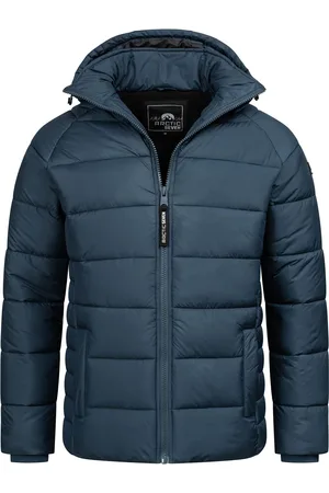 Arctic Herren Steppjacke wind- und wasserabweisende Winterjacke mit Kapuze Navy