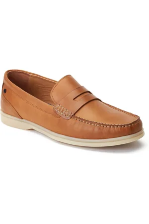 Base London Marlin Leder Herren Slipper in verbranntem Tan