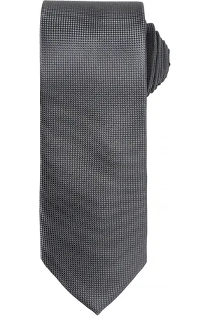 Premier Mens Micro Waffle Formal Work Krawatte (2er-Pack) (Dunkelgrau)