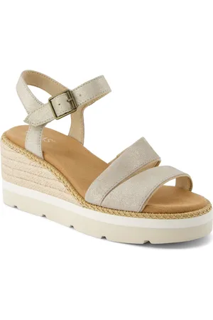 TOMS Darya Damen Sandalen aus Champagnerleder
