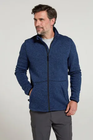 Mountain Warehouse "Idris III" Fleecejacke Durchgehender Reißverschluss für Herren (Marineblau)