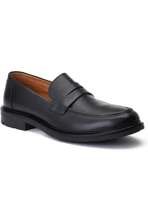 Base London Ivey Leder Herren schwarze Mokassins