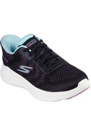 Skechers Go Walk Now Khloe Textil Damenschwarze/Lila Sneaker
