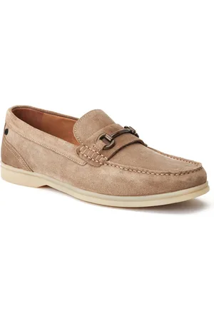 Base London Snapper Leder Herren Sand Loafers