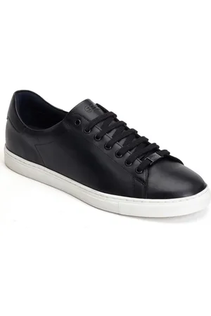 Base London Tucker Schwarze Ledersneaker für Herren