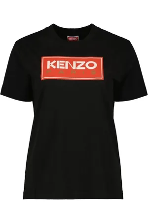 Kenzo Schwarzes T-Shirt mit Blocklogo von Paris