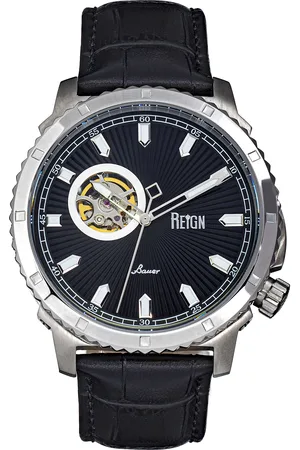 Reign Bauer Automatikuhr mit Semiskelett und Lederarmband