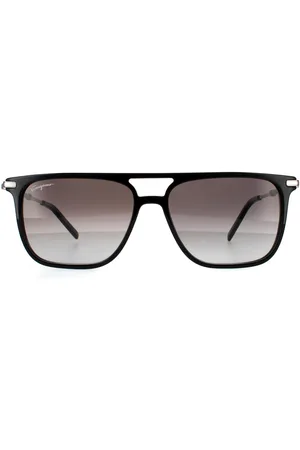Salvatore Ferragamo Quadratische Herren-Sonnenbrille in und Silbergrau mit Verlauf