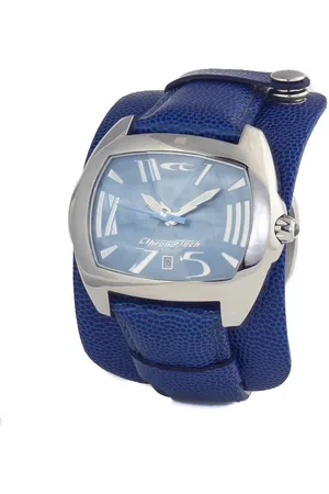 Chronotech Lederarmband Quarz Analog Uhr mit Stahlgehause