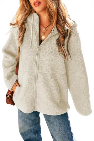 Azura Exchange Damen Sherpa-Fleece-Jacke mit Kapuze, gemütlicher und warmer Wintermantel