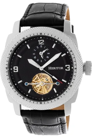 heritor automatic Heritor Automatikuhr Helmsley Halbskelett mit Lederarmband