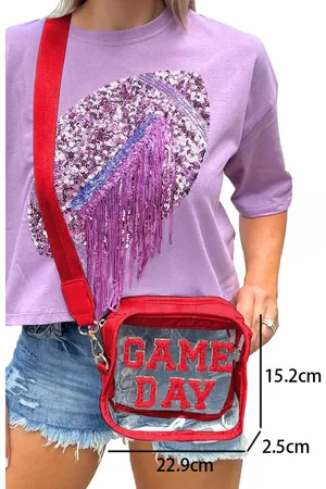 Azura Exchange Feuerrot SPIELTAG Rugby Fußball Klare Schultertasche