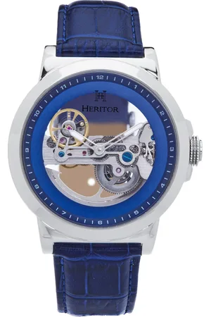heritor automatic Heritor Automatikuhr Xander Halbskelett mit Lederarmband