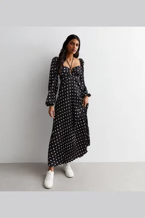 Gini London Maxikleid mit gepunktetem Ausschnitt