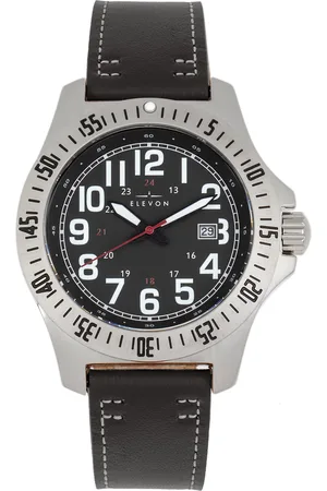 ELEVON Montre Aviator avec bracelet en cuir et date