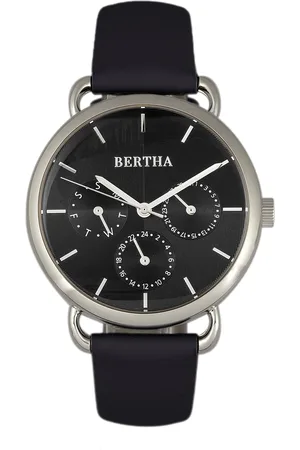 Bertha Montre à bracelet en cuir Gwen avec jour/date