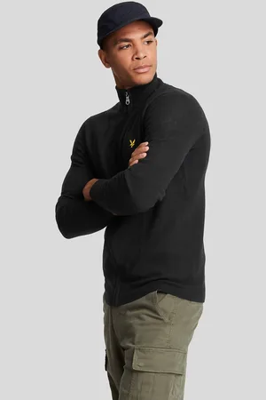 Lyle & Scott Strickjacke aus Lammwollmischung mit durchgehendem Reißverschluss