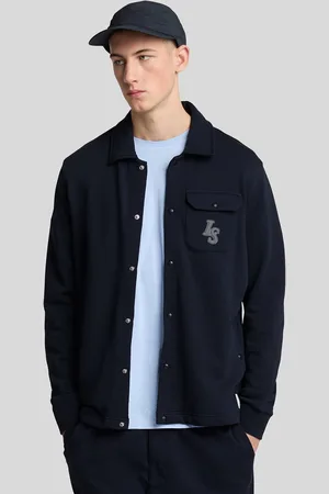 Lyle & Scott – Trainingsjacke mit Loopback-Kragen und Emblem – Marineblau