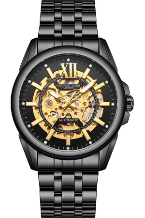 Anthony Handmontierte Limited Edition Mystique Automatische Schwarze Uhr