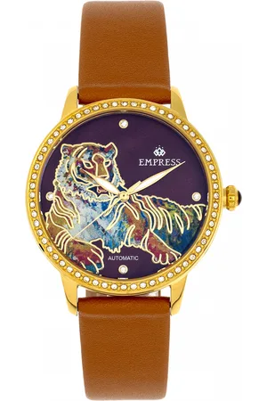 Empress Diana Automatikuhr mit graviertem MOP-Lederarmband