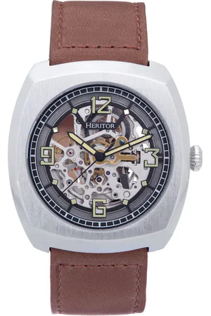 heritor automatic Heritor Automatikuhr Gatling mit skelettiertem Lederarmband