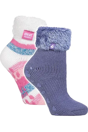 Heat Holders 2er-Pack Damen Soft Lounge Socken mit Anti-Rutsch-Beschichtung
