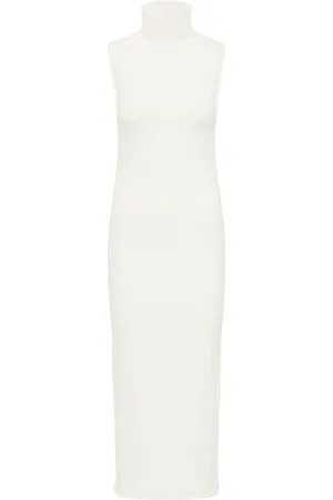 Dreimaster Strickkleid Damen Wollweiss