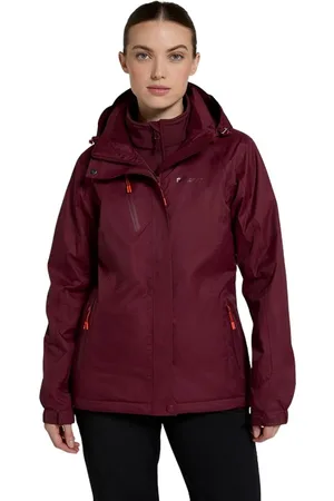 Mountain Warehouse "Bracken Extreme" Jacke, wasserfest 3 in 1 für Damen (Burgunderrot)