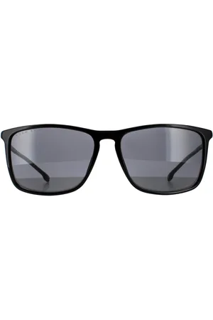HUGO BOSS Rechteckige Herren Sonnenbrille Grau