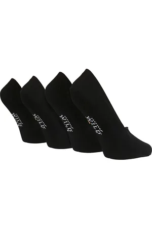 Wild Feet 4er-Pack Damen Bambus No Show Socken | | Unsichtbare Socken mit Fersengriff