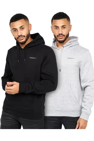 Crosshatch "Traymax" Kapuzenpullover für Herren(2er-Pack) ( /Grau meliert)