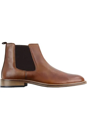 House of Cavani Vintage-Händlerstiefel aus braunem Leder für Herren