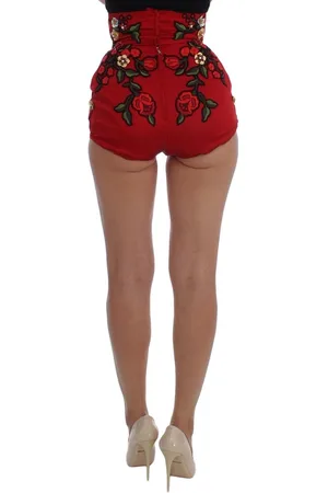 Dolce & Gabbana Bestickte Mini-Shorts mit hoher Taille