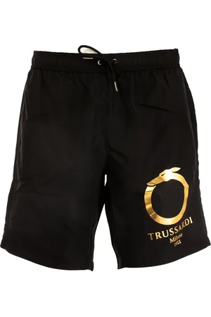 Trussardi LANGE UNIFARBENE HERREN-BADEHOSE MIT LOGODRUCK