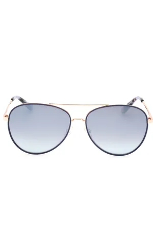 Juicy Couture Sonnenbrille mit silbernen Gläsern und blauen Details in
