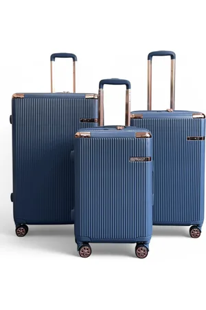 Infinity Erweiterbarer Hartschalenkoffer mit 8 Rädern, Marineblau
