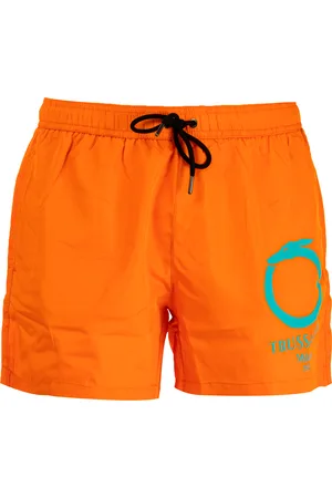 Trussardi KURZE UNIFARBENE HERREN-BADEHOSE MIT LOGODRUCK